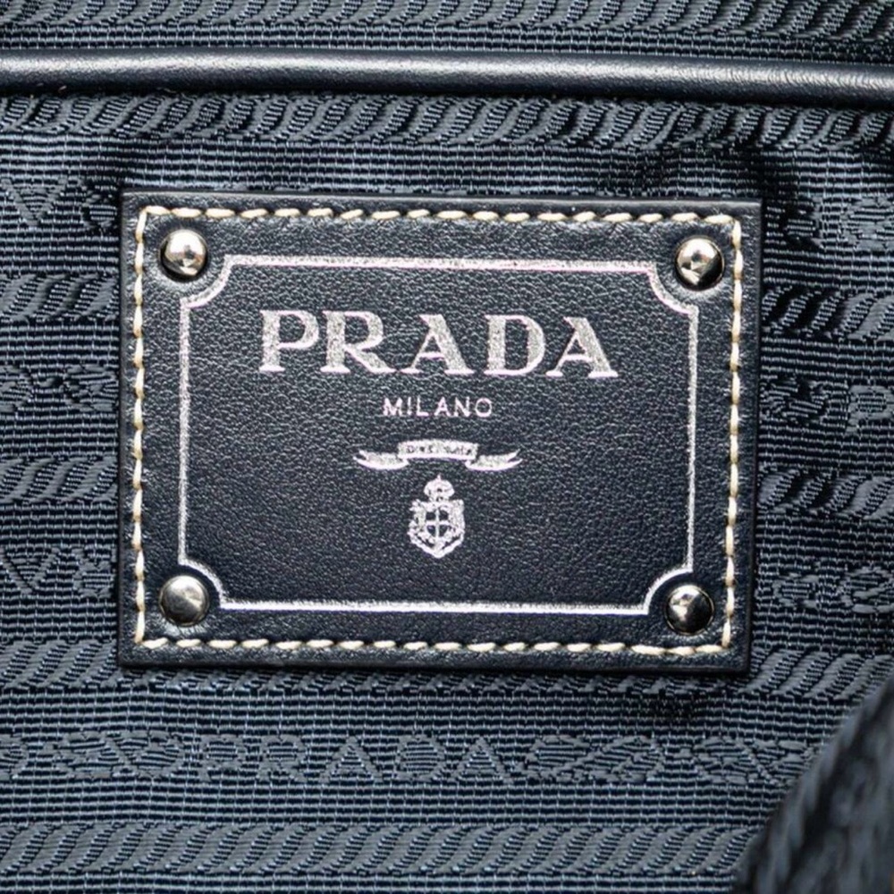PRADA Nylon Leather 2 Way Shoulder/Top Handle Bag Navy Crossbody (NWOT) - Picture 9 of 11